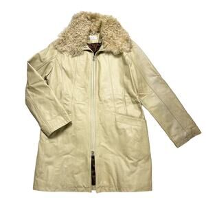 Italian vintage camel leather jacket size L
